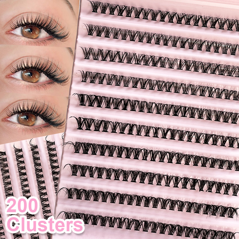 Eyelash Extension For Asian Eyes - Rzęsy pojedyncze, kępki rzęs 8-16mm, 200