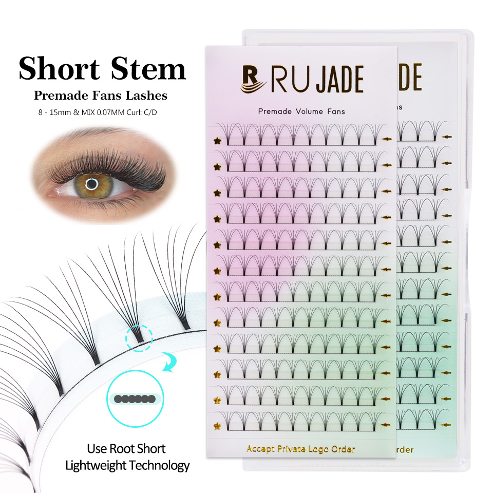 Eyelash Extension Russian - RUJADE Krótkie, wstępnie zaplecione rzęsy Russian