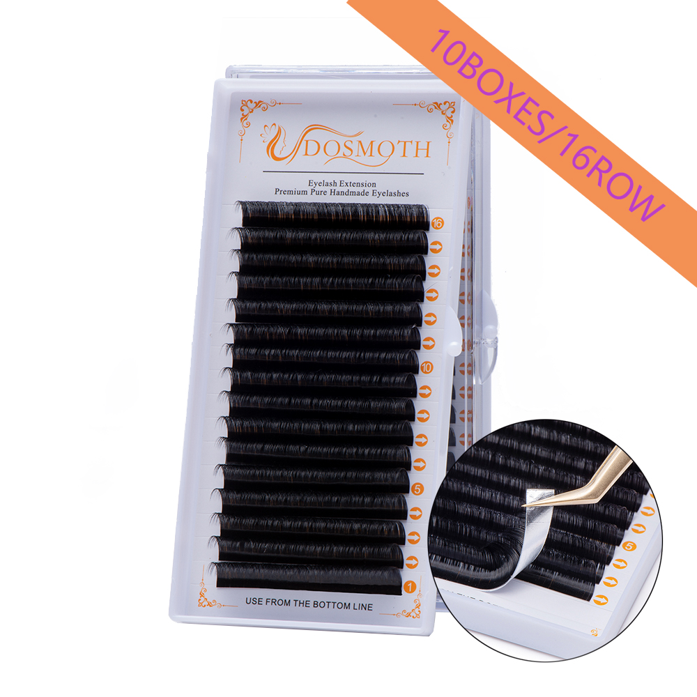 Eyelash Extension Human Hair - DOSMOTH 10 pudełek 16 rzędów 7-16